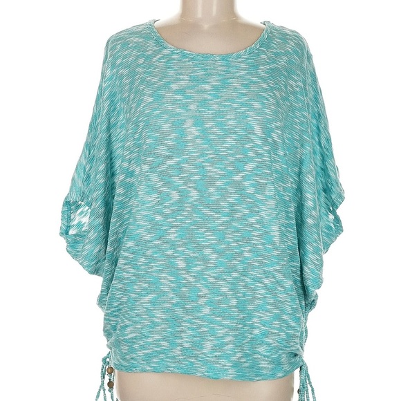 Easel Batwing (Dolman) Sleeve Top Ruched sides with bead accents - Picture 1 of 5